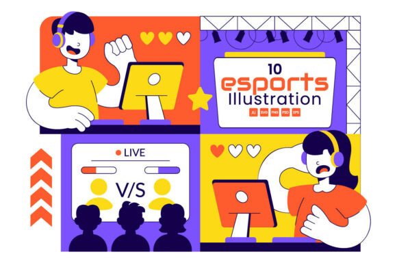 10 Online Gaming Esports Arena Graphics