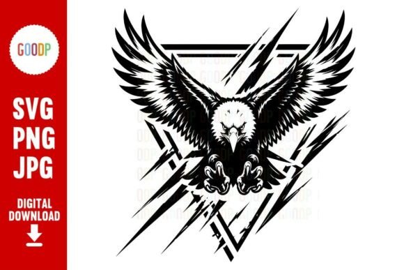 Aggressive Eagle Mascot Geometric SVG for Blog and Web Graphics