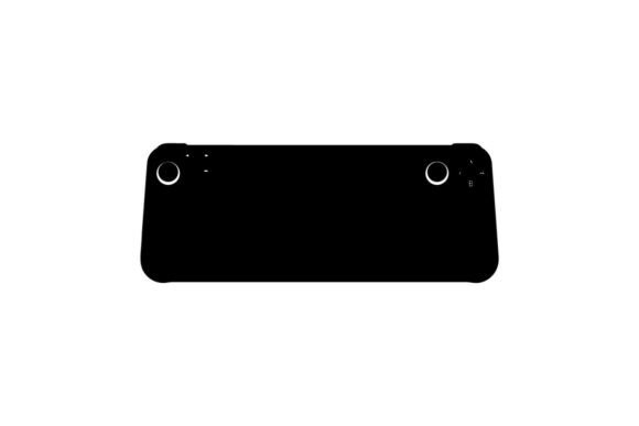 Black Gaming Controller Flat Design Vect for Branding & Packaging