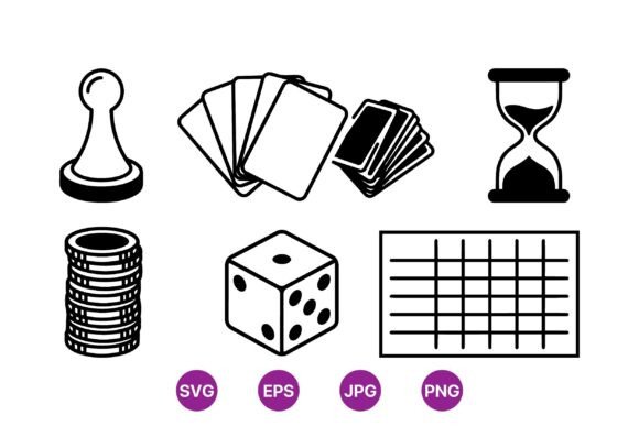 Board Game Icon Svg Pack for Graphics and Illustrations
