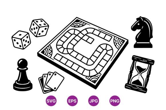 Classic Board Game Clipart Kit Review for Embroidery Projects