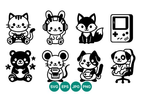 Cute Animals Playing Video Games Graphics
