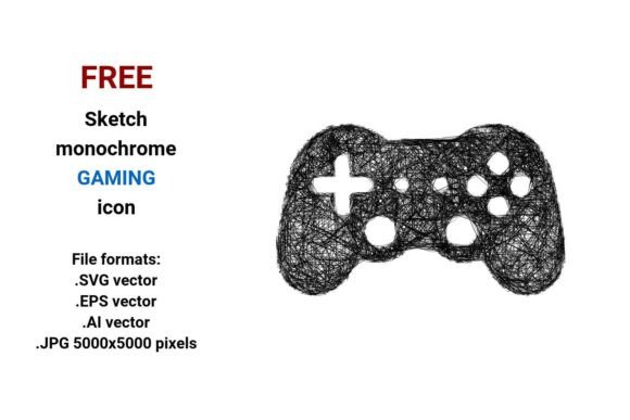 FREE Sketch Gaming Icon for Graphics and Freebies