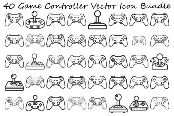 Game Controller Vector Icon Bundle: Essential Graphics for Illustrations