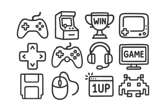 Gaming Icons for Embroidery Projects