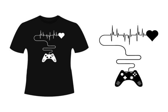 Gaming is My Heartbeat Vector Design for Graphic Templates
