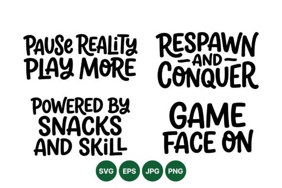 Gaming Quotes SVG Clipart Pack for Creative Design