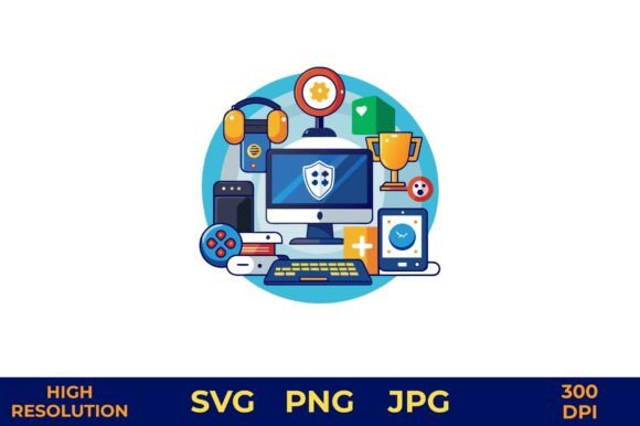 Gaming Tech and Awards Vector Design
