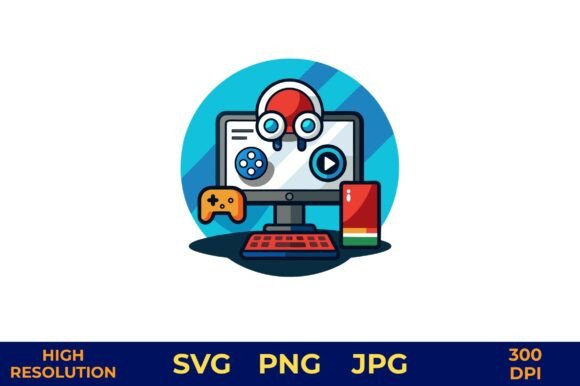 Gaming Workspace Vector Design for Modern Web Graphics