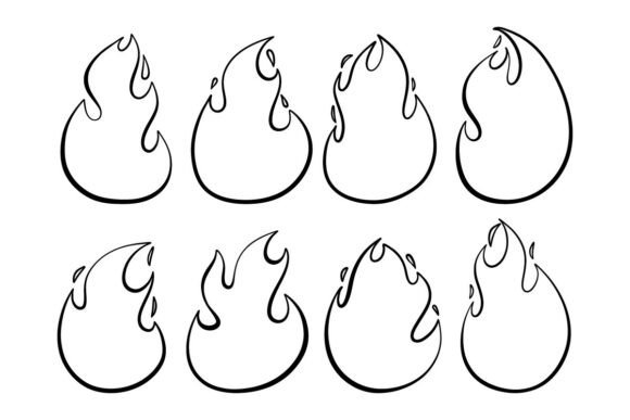 Hand Drawn Fire Flame Icon Doodle Vector Review
