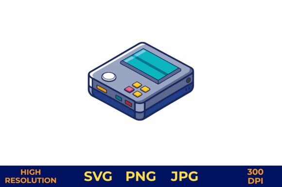 Handheld Gaming Device with Screen Illustration for Digital Sales
