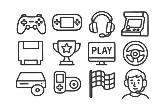Icons, Video Gaming Elements for Handmade Creations