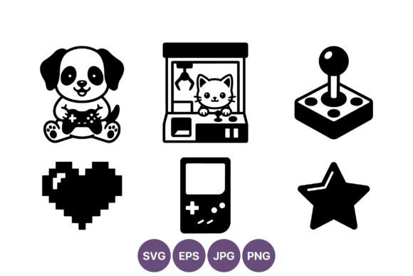Kawaii Puppy Game Controller and Cat Graphics
