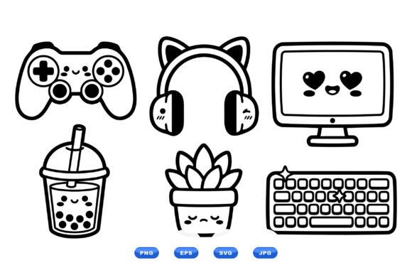 Kawaii Tech and Cute Icon Graphics