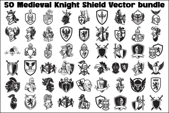 Medieval Knight Shield Vector Bundle for Cricut and Handmade Projects