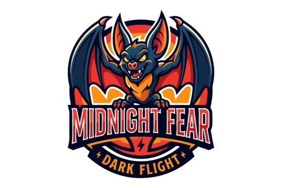 Midnight Fear Bat Esport Mascot Logo for Web and Editorial Use