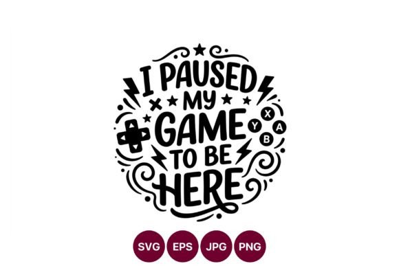 Paused Game Controller Lettering Vector: Modern Graphics & Illustrations