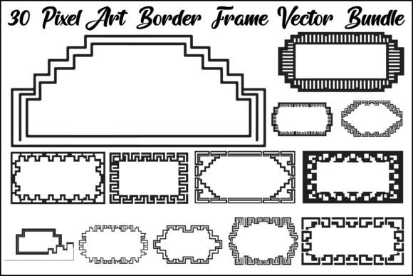 Pixel Art Border Frame SVG Bundle for Branding and Graphics