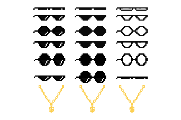 Pixel Glasses Icons Set for Creative Design Projects
