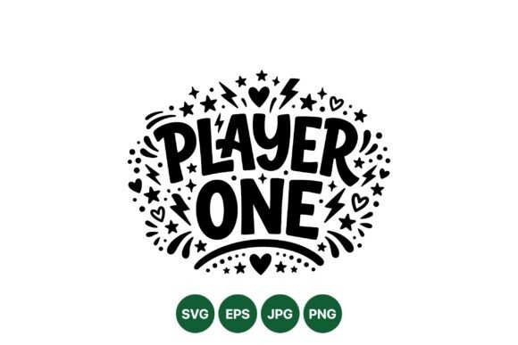 Player One Retro Game Quote Graphics