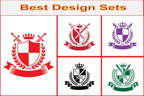 Royal Shield Crest Vector Logo Set - Freebies for Graphics