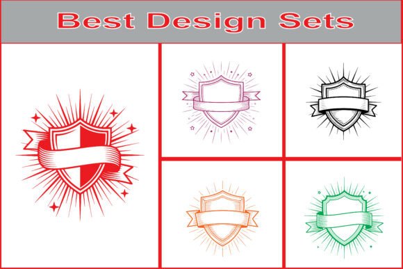Shield Badge Ribbon SVG Bundle Set for Graphics Freebies