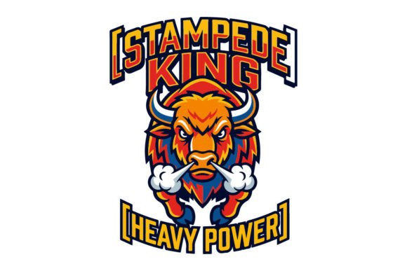 Stampede K Heavy Power Bull Mascot Logo Graphics and Logos
