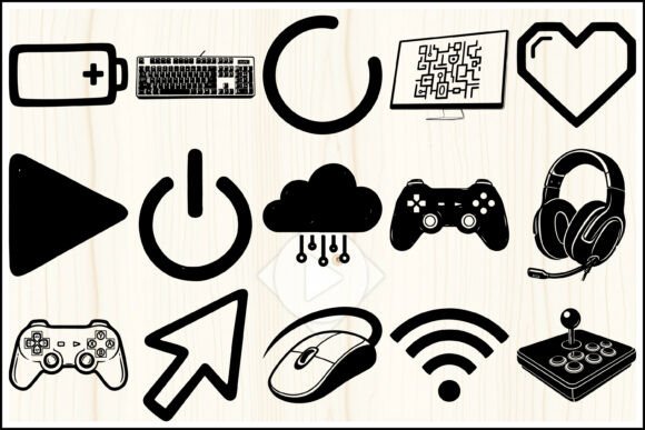 Tech Icons SVG Pack Gaming UI Graphics