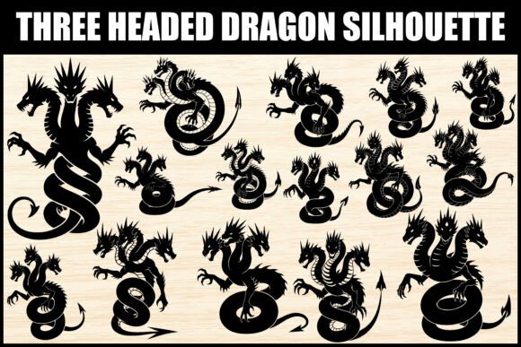 Three Headed Dragon Silhouette Review for Embroidery Projects