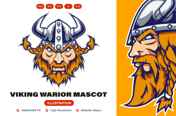 Viking Warrior Mascot Illustration for Bold Web Graphics