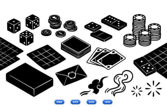 Vintage Game Night Clipart: A Playful Graphic for Branding