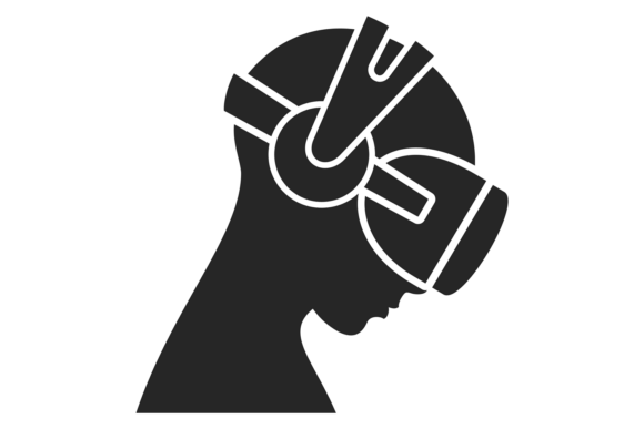 Vr Gaming Black Icon for Modern Branding and Illustrations