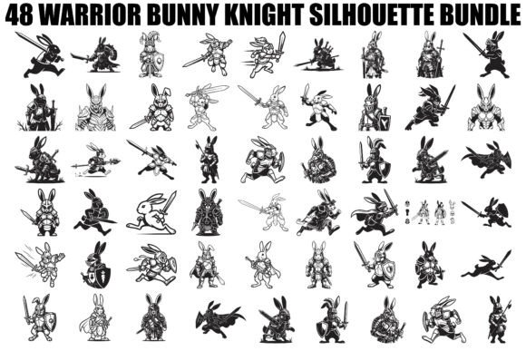 Warrior Bunny Knight Silhouette Graphics